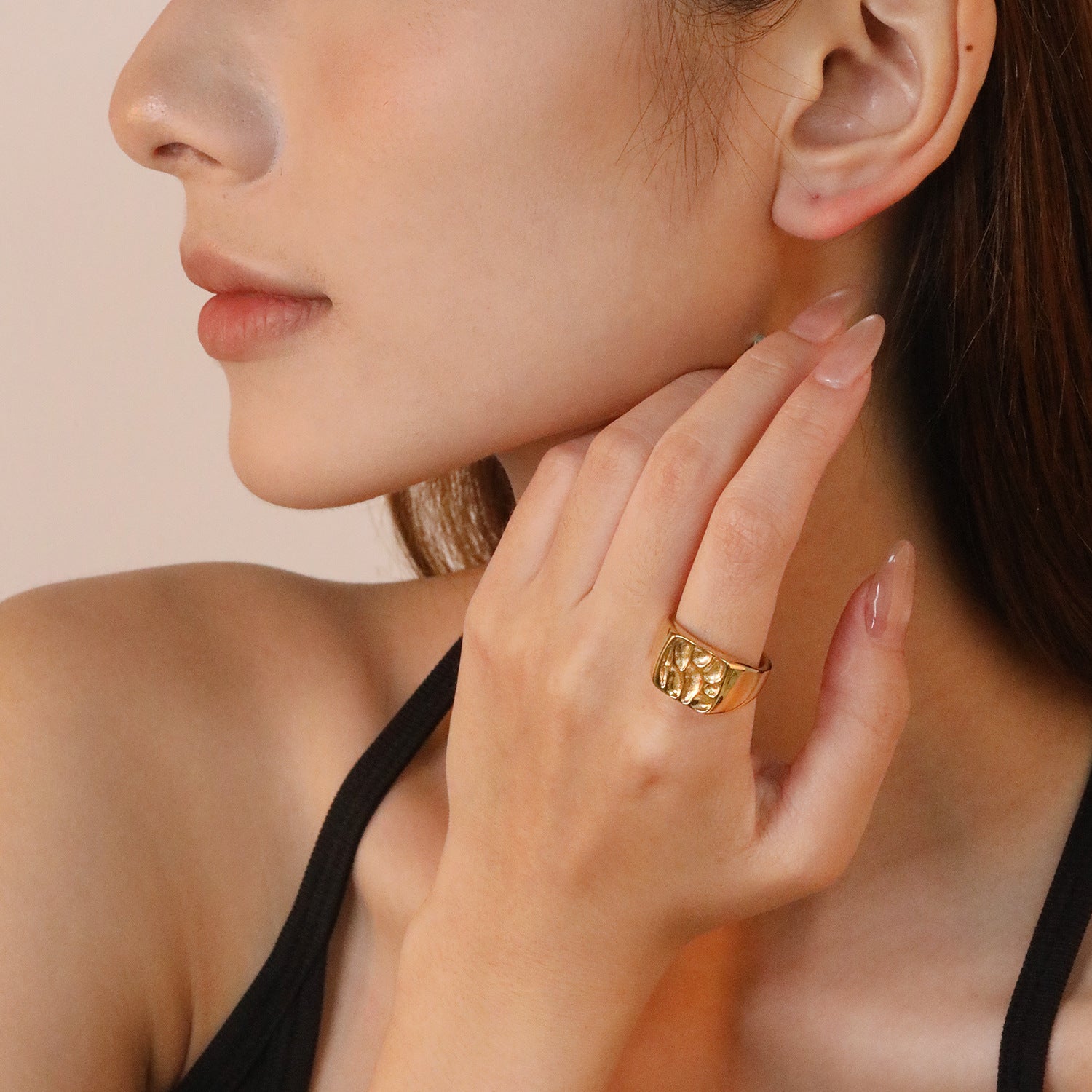 Damen Verstellbarer Ring mit elegantem Strukturdesign Shop Nory