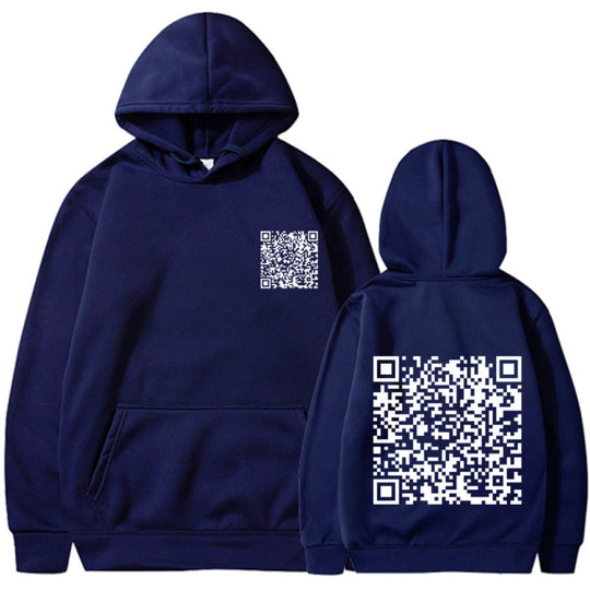 Damen Sportlicher Kapuzenpullover mit QR-Code Shop Nory