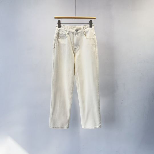 Damen Hoch sitzende Weitbein Denim Hose Shop Nory