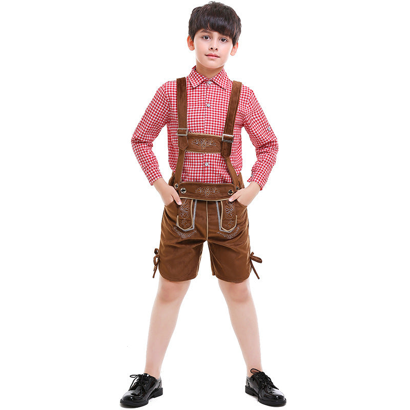 Unisex nan traditionelle Kinderlederhose mit verstellbaren Trägern und feiner Stickerei Shop Nory