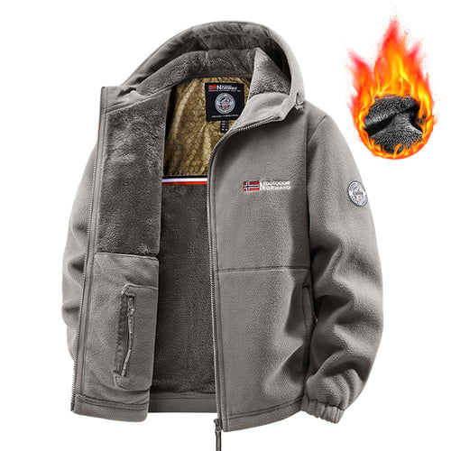 Herren Komfort-Thermojacke im Outdoor-Design mit dickem Teddyfleece und verdeckten Innentaschen Shop Nory