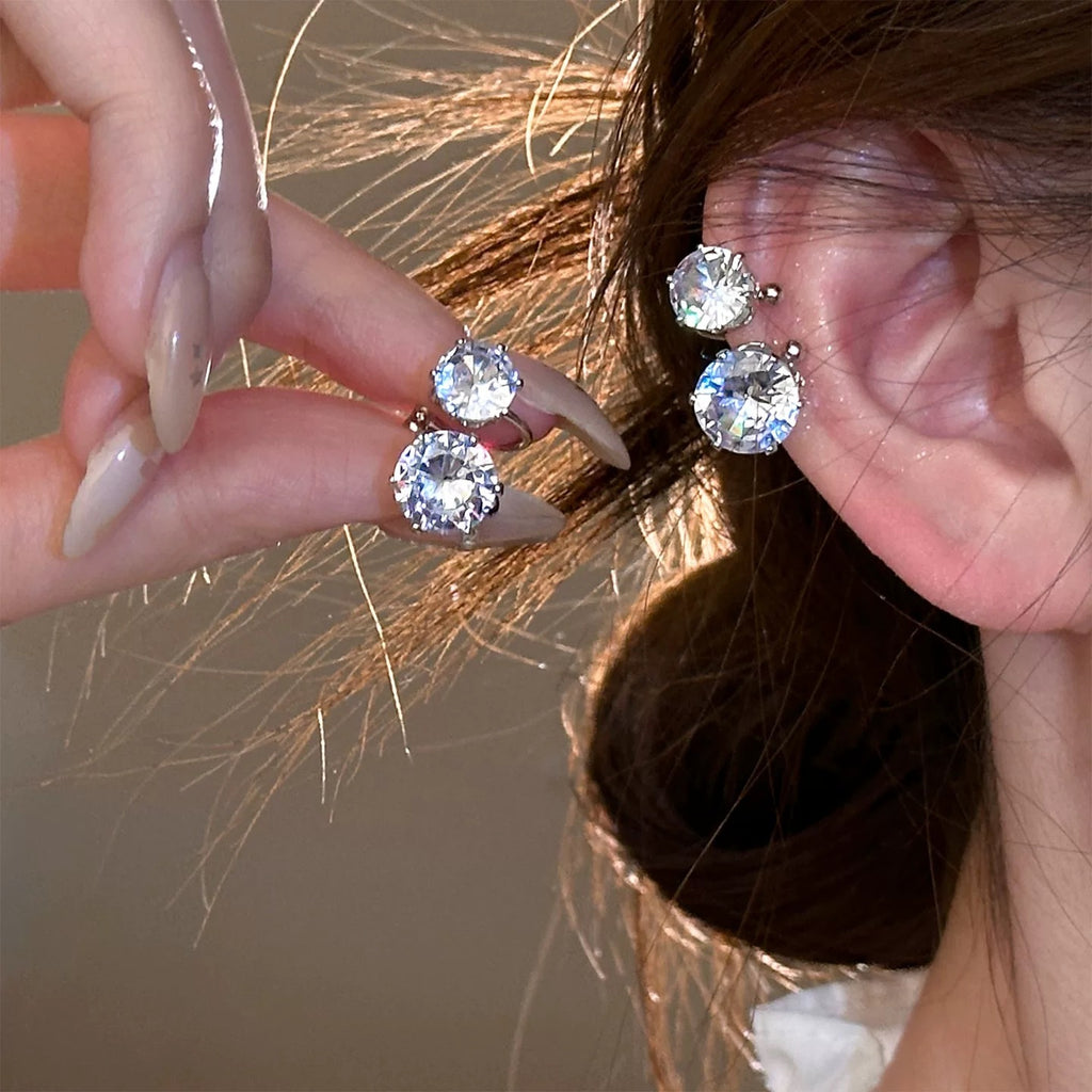 Damen Ohrstecker mit funkelnden Kristalldesigns und elegantem Silberrahmen Shop Nory