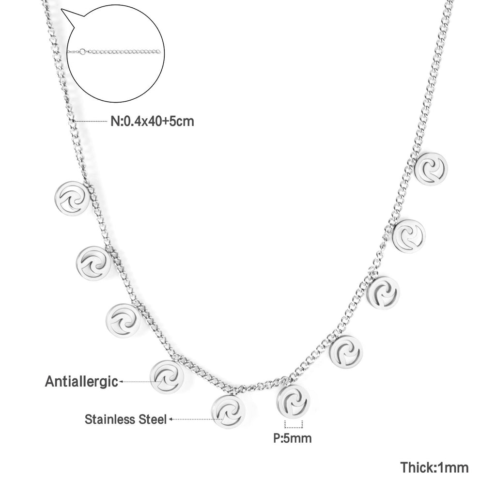Damen elegante Goldplattierte Halskette mit geometrischen Anhängern Shop Nory