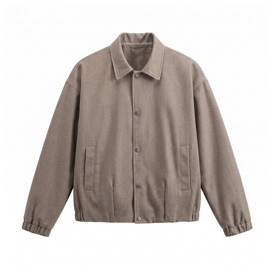 Herren Kurz geschnittener Wollmix‑Blouson mit verdeckter Druckknopfblende Shop Nory