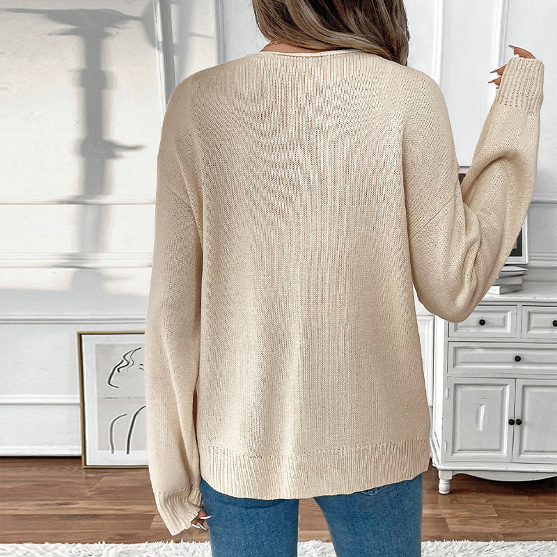 Damen Modischer Strickcardigan mit Kordelzug Shop Nory