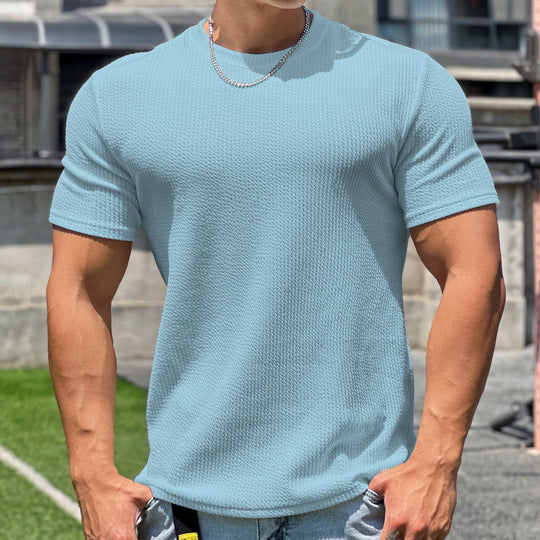 Herren strukturiertes T-Shirt in schlanker Passform mit Rundhalsausschnitt Shop Nory