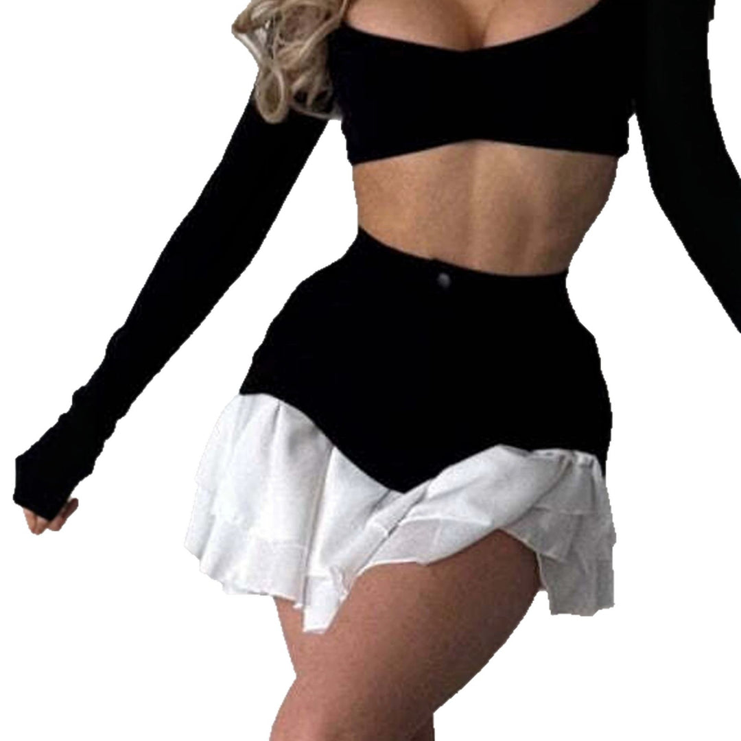 Damen Minirock mit hochtaillierter Korsettblende und mehrlagigem Volant Shop Nory