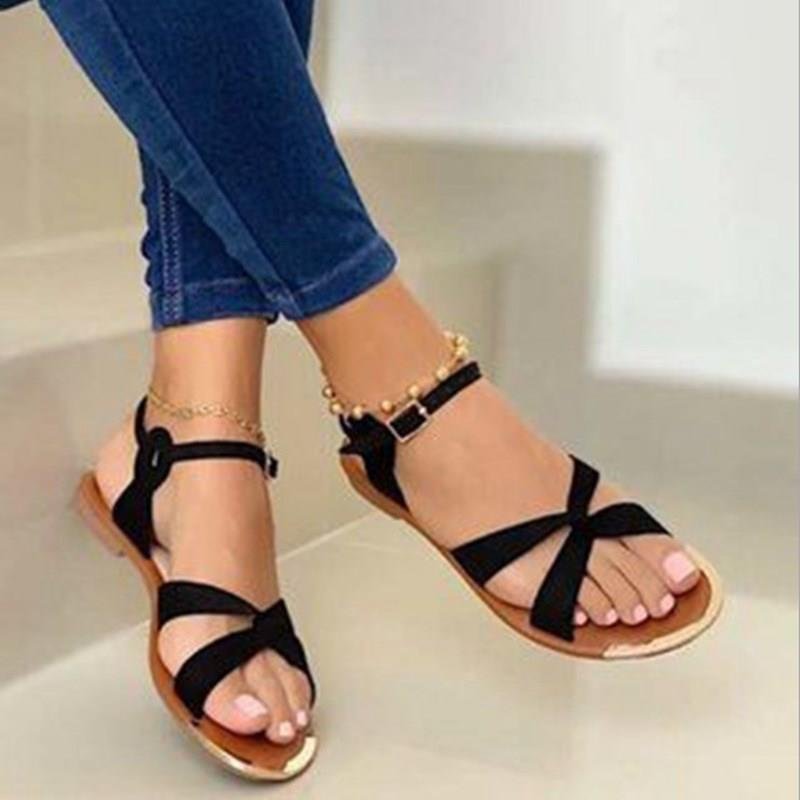 Damen elegante flache Sandalen