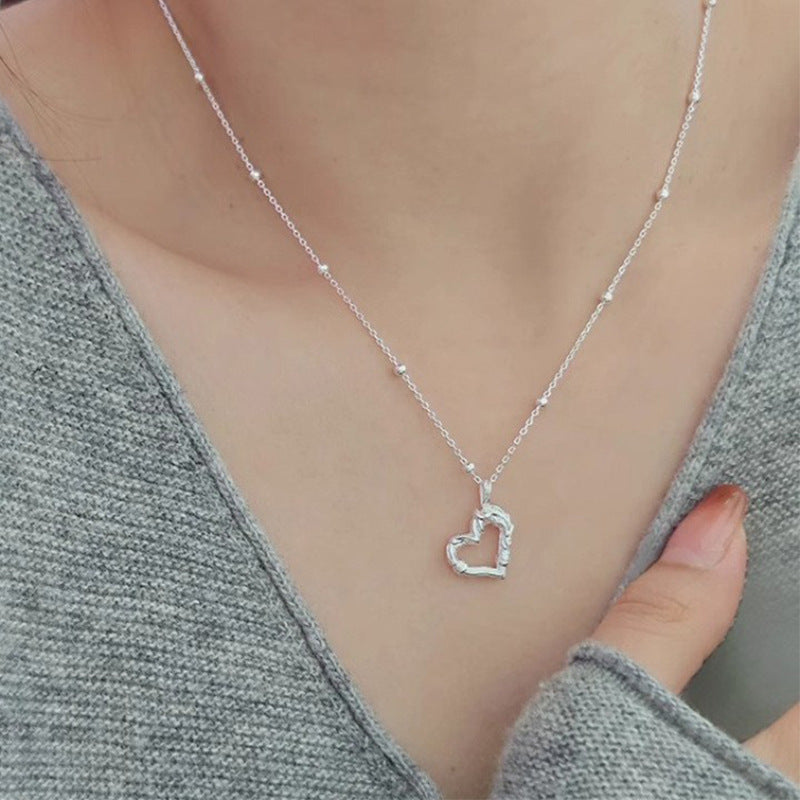 Damen filigrane Herzanhänger-Halskette aus hochwertigem Silber Shop Nory
