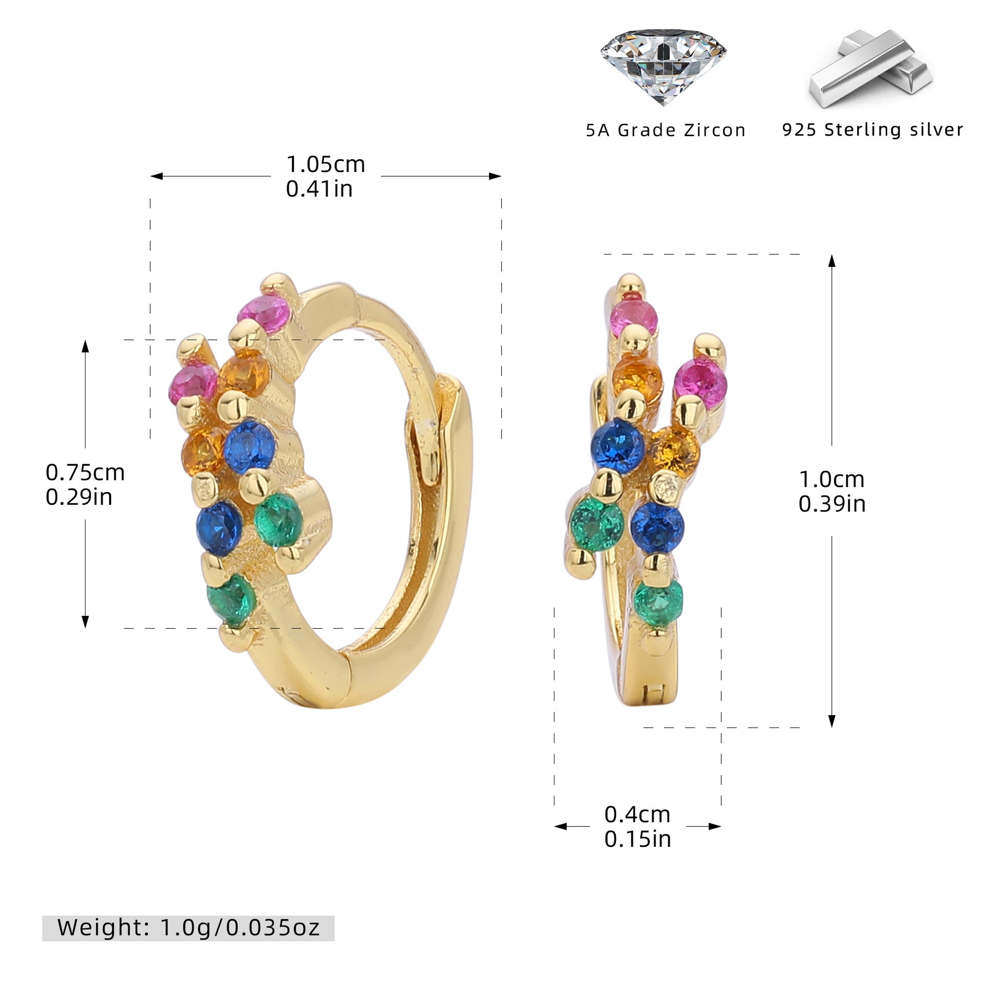 Damen Ohrstecker mit funkelnden Zirkon-Akzenten und hochwertigem 925 Sterling Silber Shop Nory