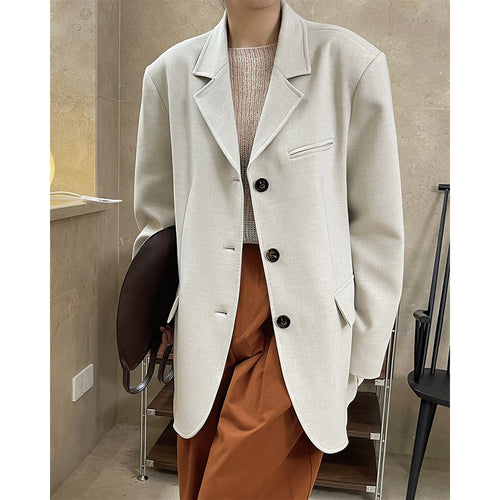 Damen Boxy‑Sakko aus Leinenmix mit verlängerter Länge und Drei‑Knopf‑Front Shop Nory