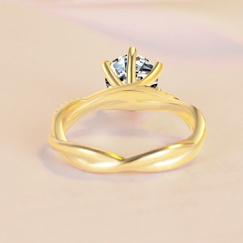 Damen eleganter Verlobungsring mit glitzerndem Zirkonia-Besatz Shop Nory