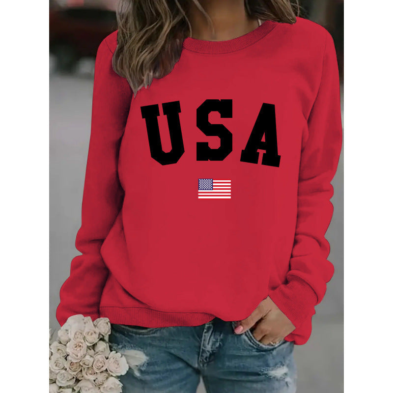 Damen Sweatshirt mit modernem USA-Statement und gemütlicher Passform