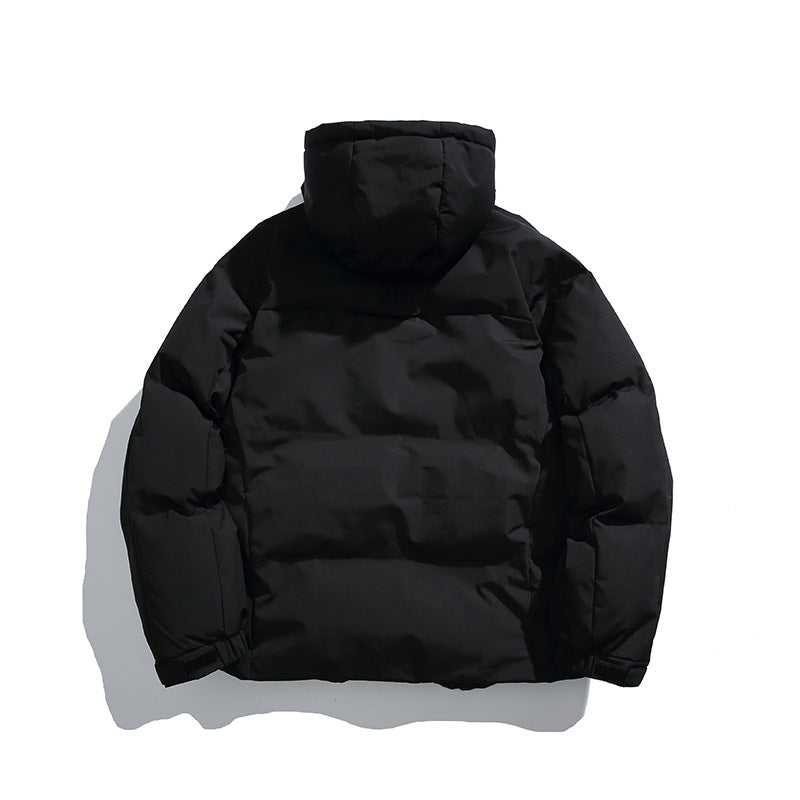 Unisex Boxy-wattierte Kapuzenjacke mit hohem Stehkragen und Tunnelzugsaum Shop Nory