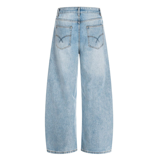 Damen Weite Cropped-Denim-Culotte mit hoher Taille und Fünf‑Taschen‑Details Shop Nory