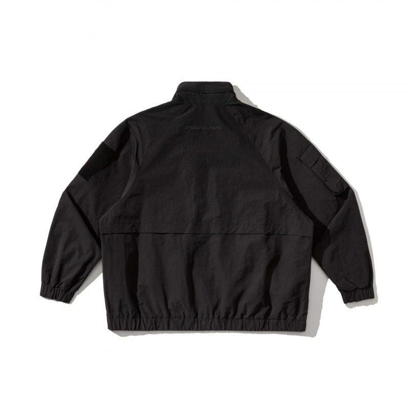 Unisex Oversize-Utility-Jacke mit Multifunktionstaschen, hohem Stehkragen und elastischem Saum Shop Nory