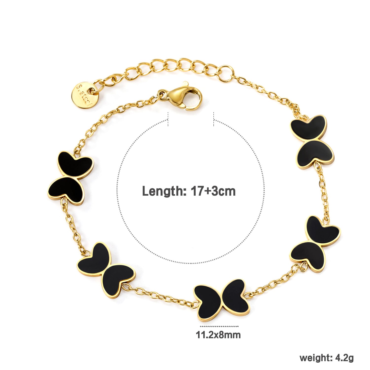 Damen Armband mit filigranen Schmetterlingsanhängern Shop Nory