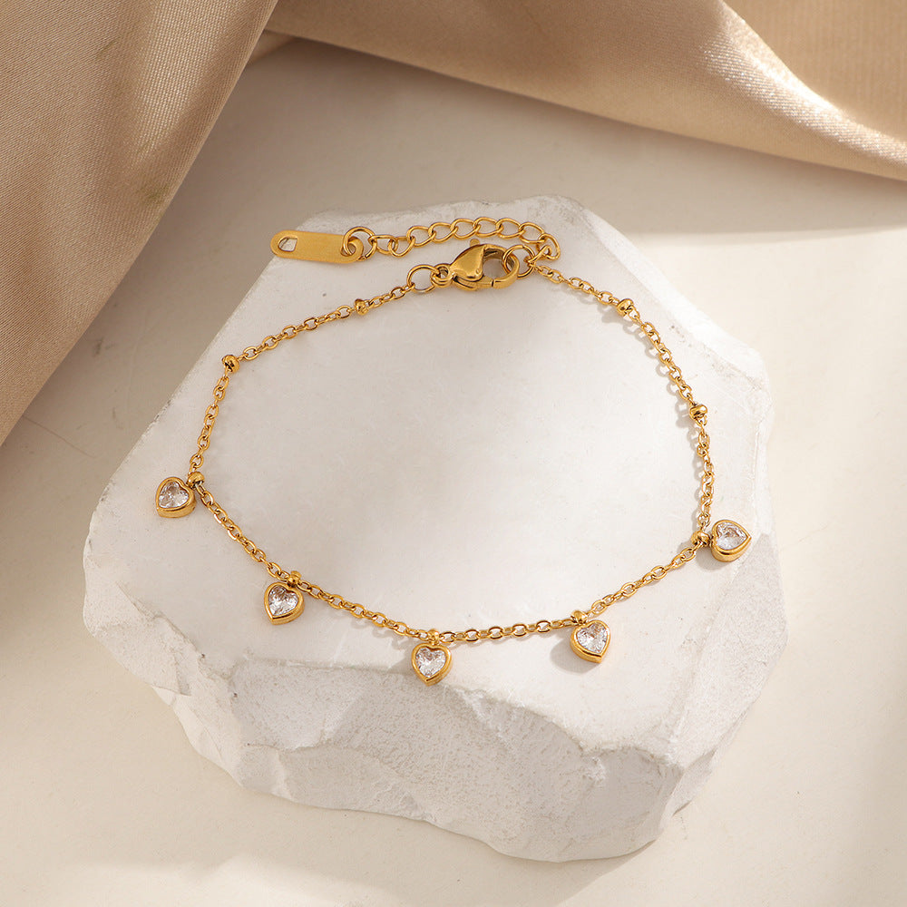 Damen Herzförmiger Charm Verstellbares Armband Shop Nory