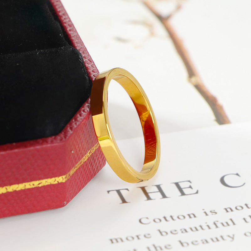 Damen minimalistischer Goldring mit geometrischem Design Shop Nory