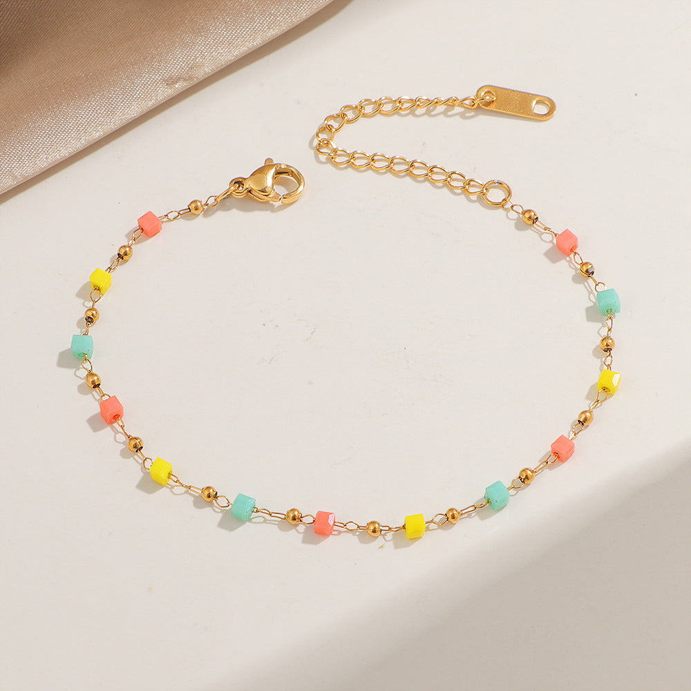 Frauen Bunte Perlen Charme Halskette Shop Nory