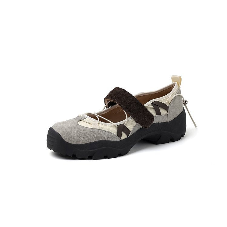 Damen Sportliche Ballerinas mit verstellbarem Riemen und rutschfester Sohle