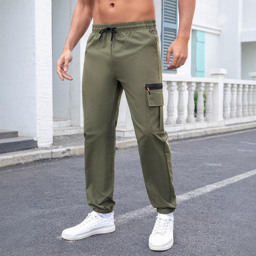 Herren Tech-Cargo-Jogginghose mit elastischem Tunnelzug, Reißverschluss‑Beintasche & eng anliegendem Fußbündchen Shop Nory