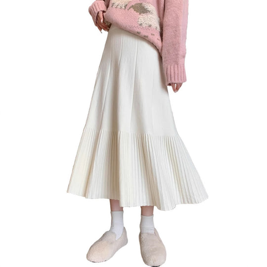 Damen Plissierter Midi-Rock aus weichem Material Shop Nory