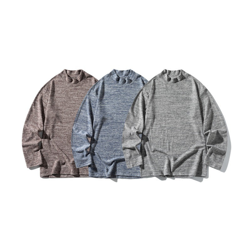 Unisex Feinstrick-Mockneck-Pullover mit melierter Struktur und relaxed Fit Shop Nory