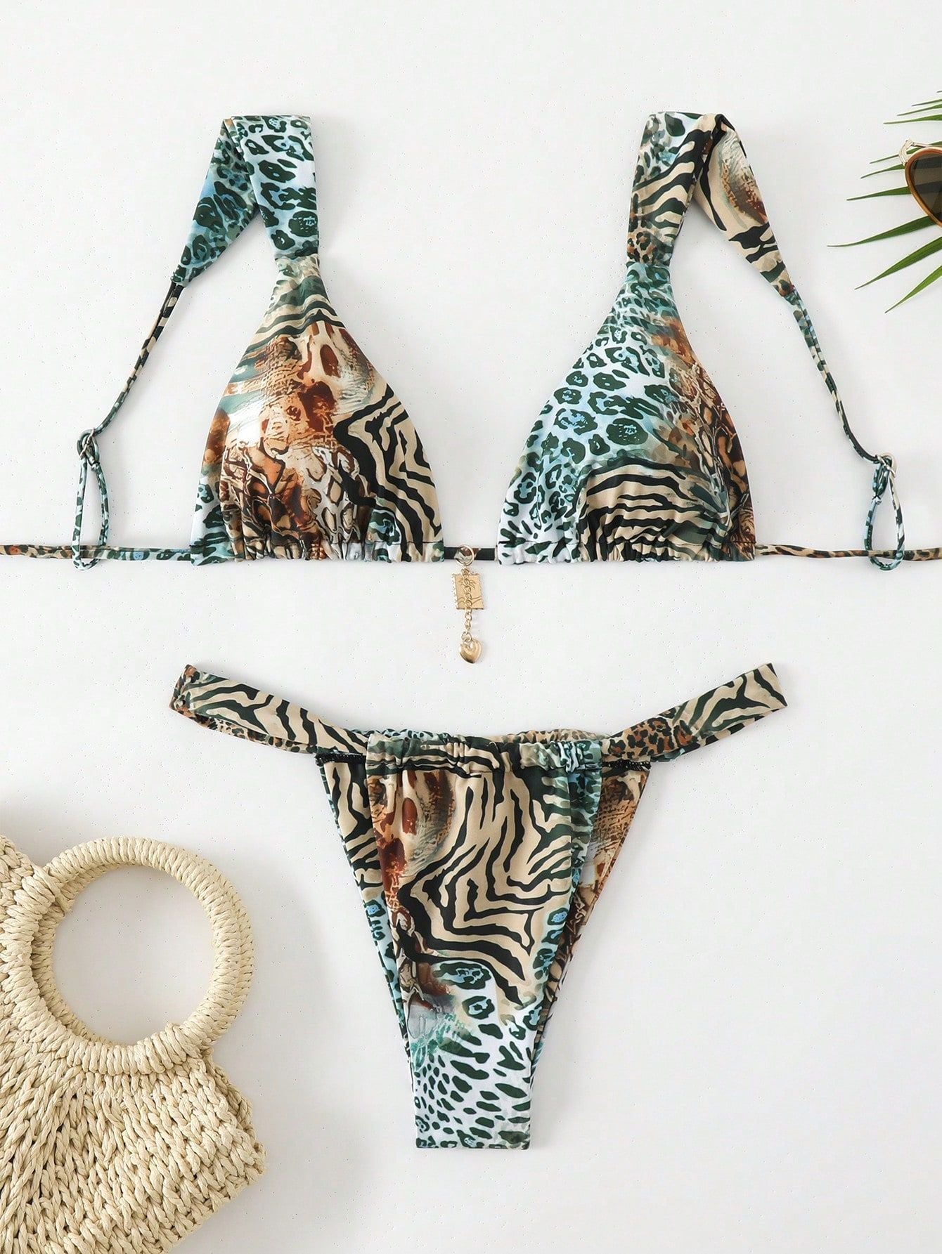 Damen Triangel-Bikini mit aufregendem Animal-Print Shopnory