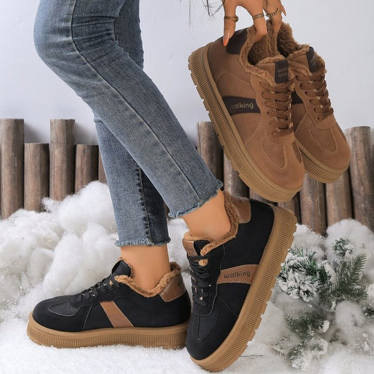 Damen Gefütterte Plateau-Wintersneaker mit Teddyfutter und profilierter Gummisohle Shop Nory