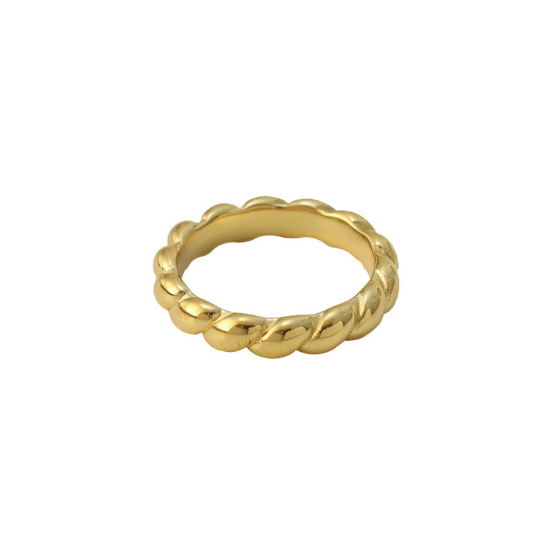 Damen filigraner geflochtener Ring mit glänzender Oberfläche Shop Nory