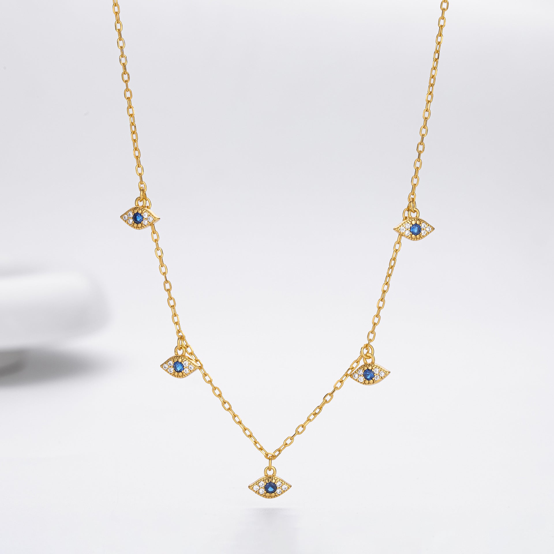 Damen Halskette mit funkelndem Auge-Motiv aus 925 Sterling Silber Shop Nory