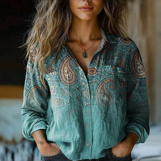 Damen Modische Bluse mit Paisleymuster Shop Nory