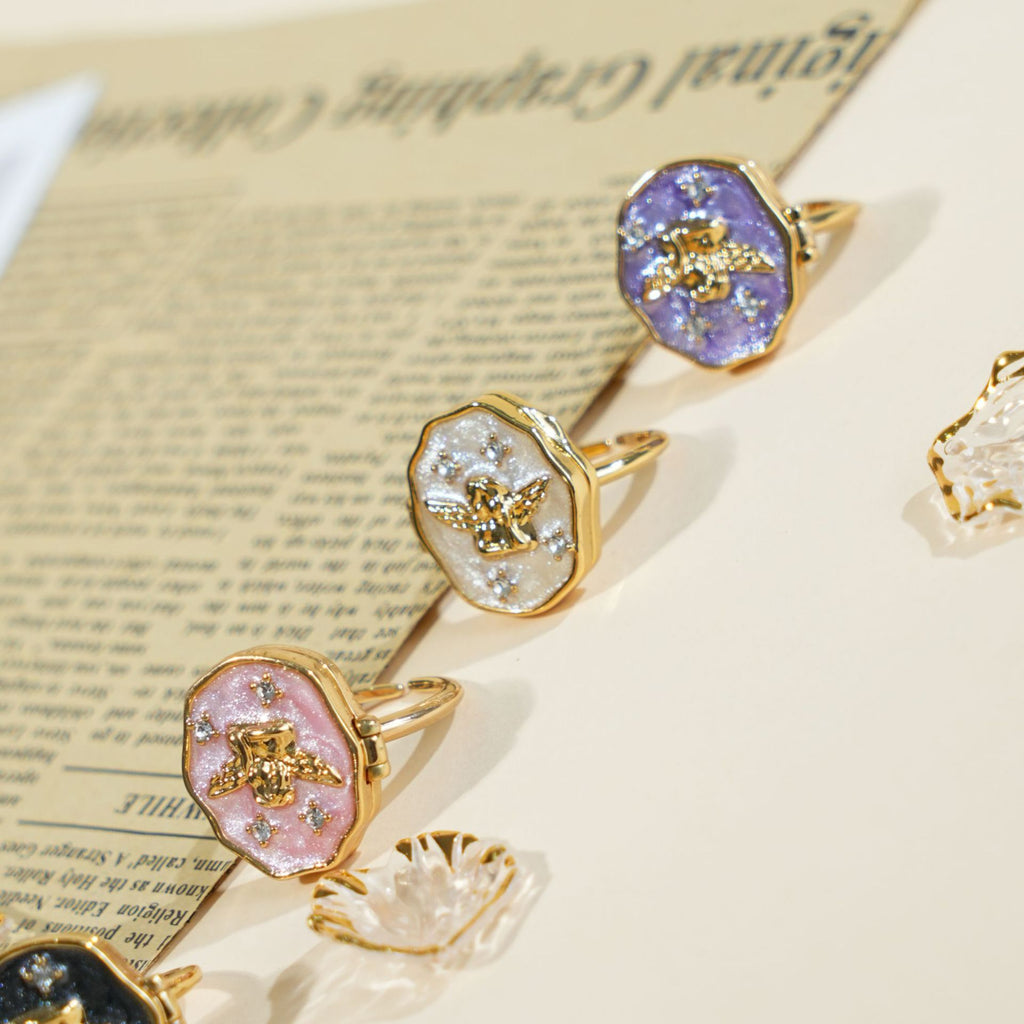 Damenring mit detailverliebtem Engel-Motiv Shop Nory