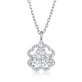 Damen Anhänger-Kette mit floralen Elementen und funkelnden Zirkonia Shop Nory