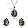 Damen Schmuckset mit tropfenförmigen Anhängern und funkelnden Details Shop Nory