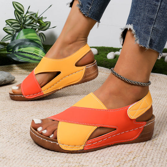 Damen Bequeme orthopädische Sandalen mit verstellbarem Fersenriemen Shop Nory