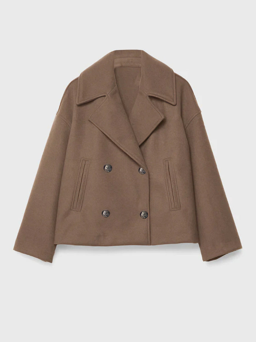 Damen Modische Kurzjacke mit doppelter Knopfleiste