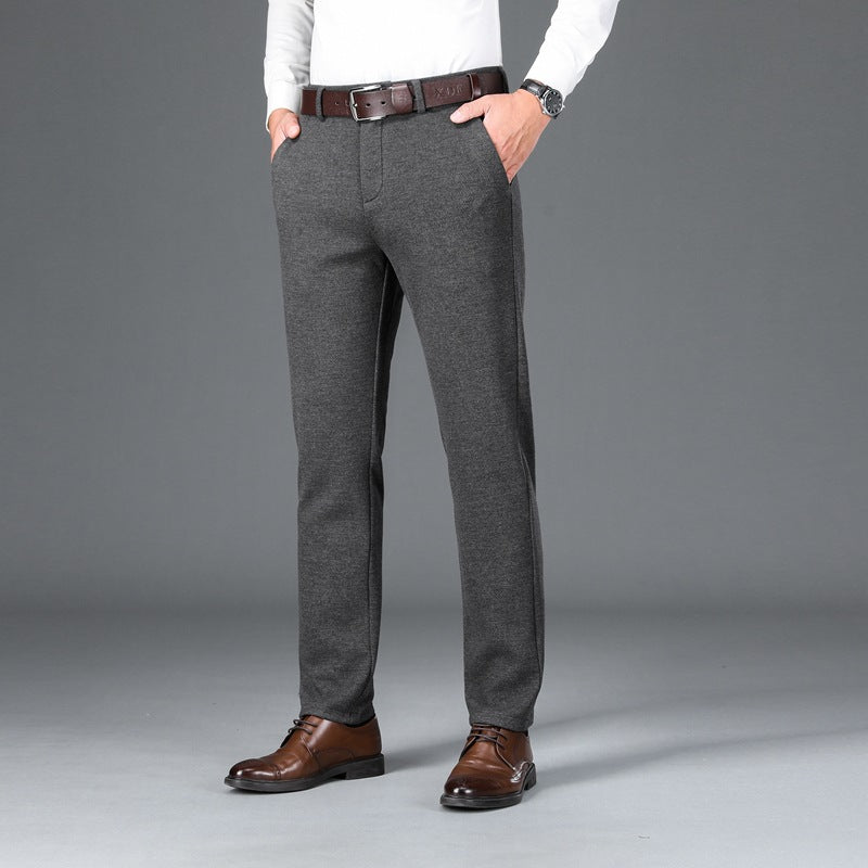 Herren Elegante Stretch-Wolloptik-Hose mit geradem Schnitt und elastischem Bund Shop Nory
