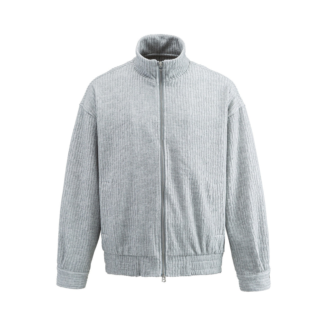 Herren Struktur-Boxy-Jacke mit Stehkragen und Zwei-Wege-Reißverschluss Shop Nory