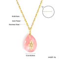 Damen Halskette mit funkelndem Tropfenanhänger und goldplattiertem Edelstahl Shop Nory