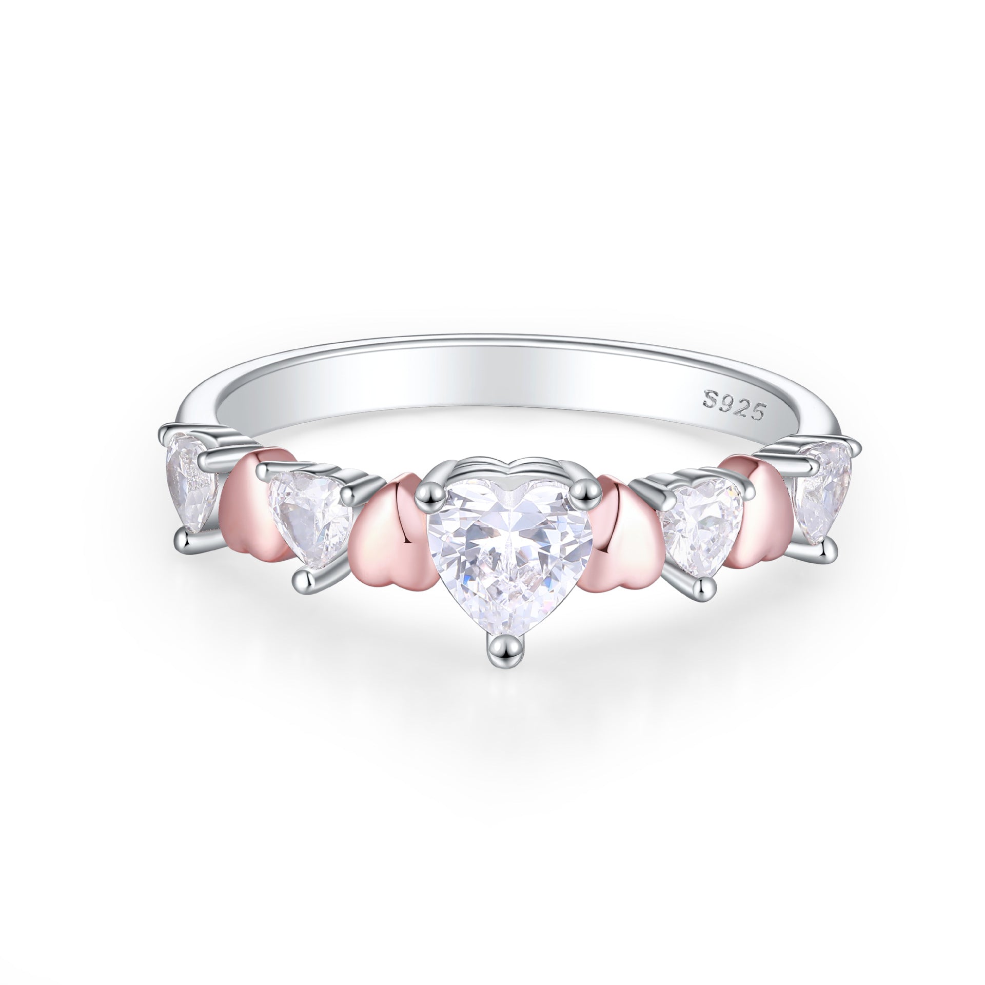 Damen Ring mit herzförmigem Design und funkelnden Zirkonia Shop Nory