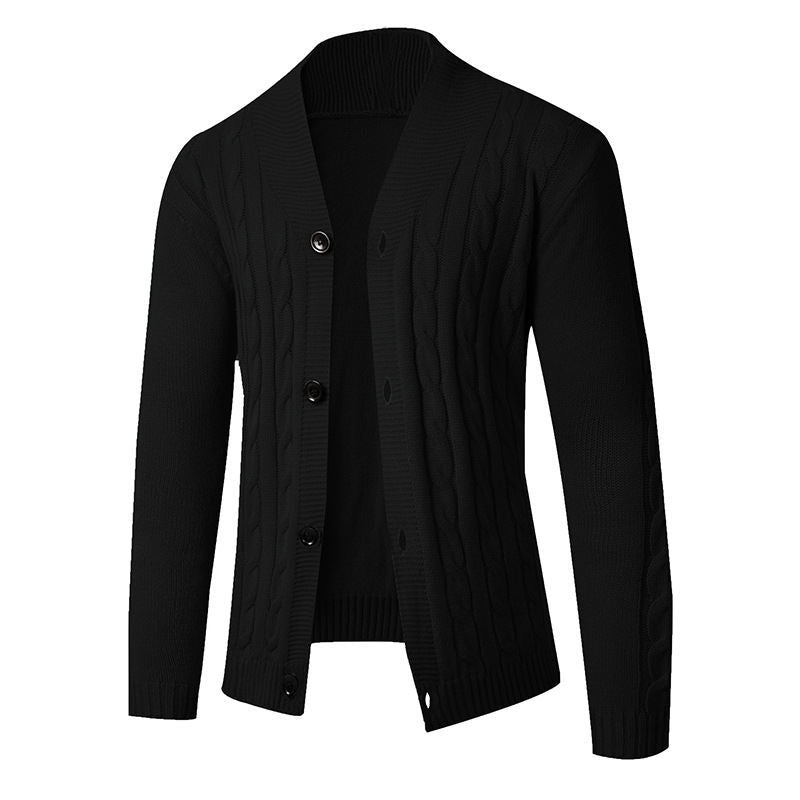 Herren Strickcardigan mit Schalkragen, Zopfmuster und Knopfleiste Shop Nory