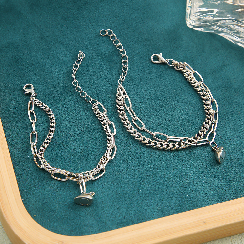 Damen Herz-Anhänger Armband aus hochwertigem Edelstahl Shop Nory