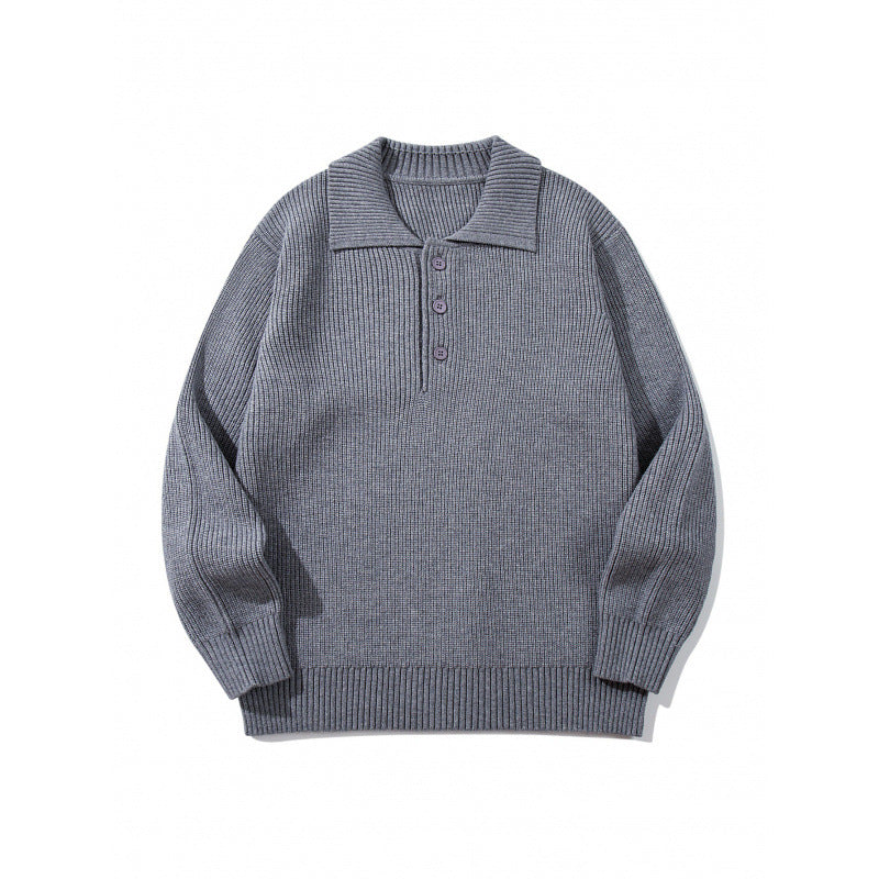 Herren Feinstrick-Polo-Pullover mit Hemdkragen, Knopfleiste und geripptem Saum Shop Nory