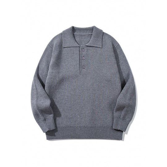 Herren Feinstrick-Polo-Pullover mit Hemdkragen, Knopfleiste und geripptem Saum Shop Nory