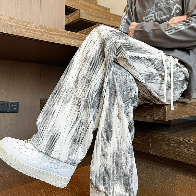 Herren Weit geschnittene Loungehose mit Marmorprint aus strukturiertem Jersey Shop Nory