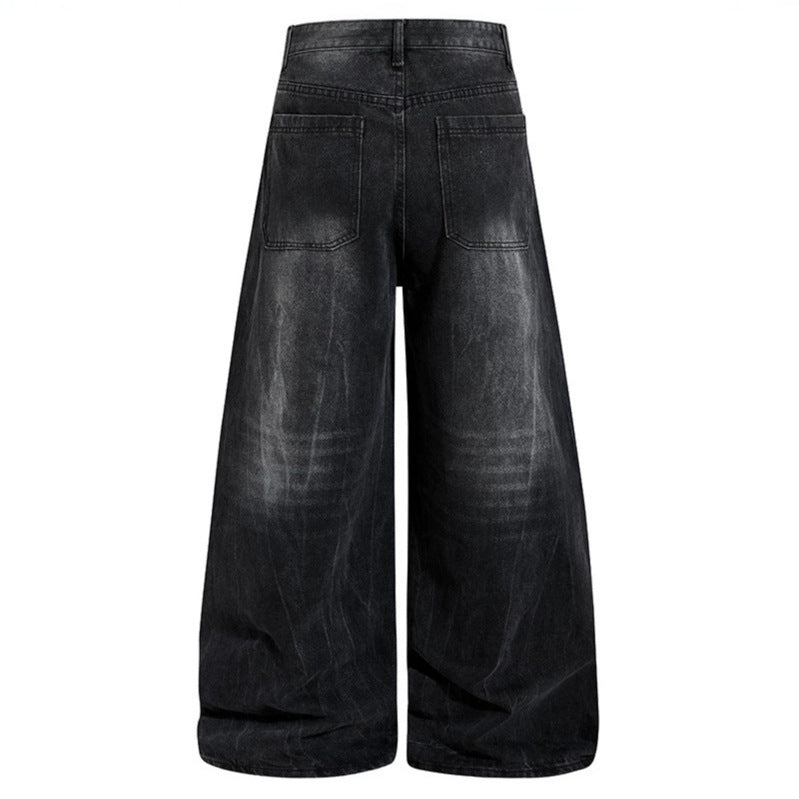 Damen High‑Waist weite Denim‑Culotte mit Metallnieten und Balloon‑Silhouette Shop Nory