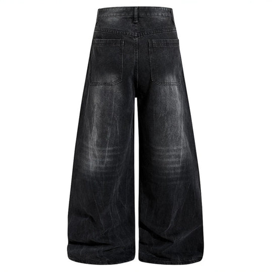 Damen High‑Waist weite Denim‑Culotte mit Metallnieten und Balloon‑Silhouette Shop Nory