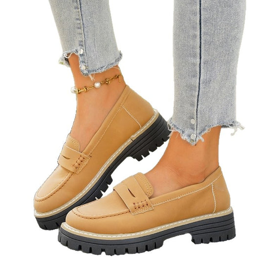 Damen Klassische Loafer mit robuster Profilsohle und gepolstertem Komfortfußbett Shop Nory